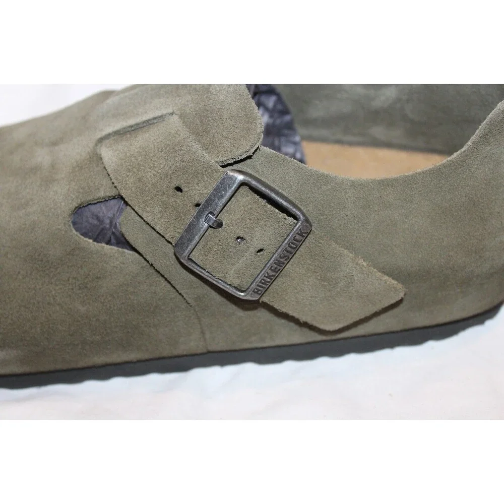 Birkenstock London Men's BS Black Suede Sandals DRIED THYME EU 43 REGULAR‎ US 10